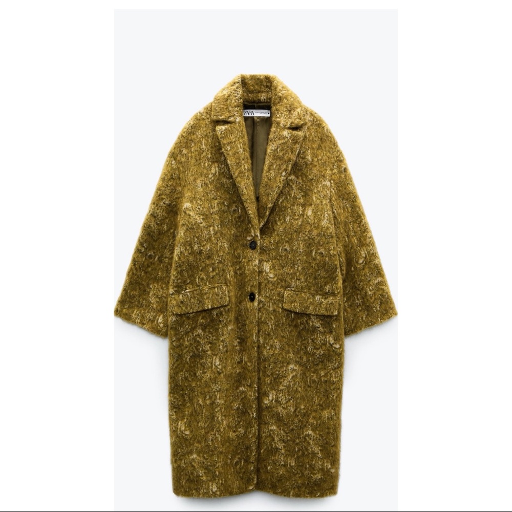 Zara Jacquard Coat Limited Edition - Green